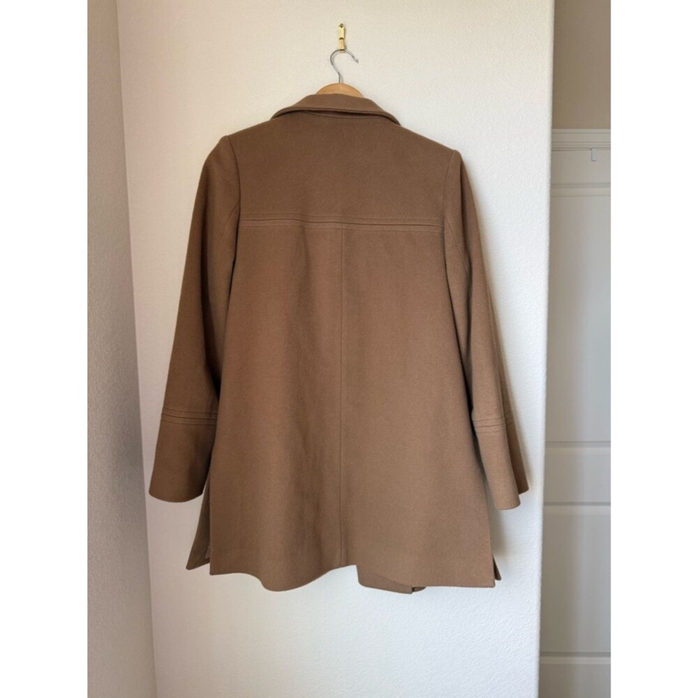 Fleurette 100% Wool Stand Collar Car Coat Camel Size 8 - Picture 8 of 8